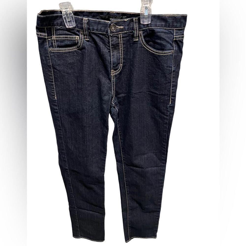 Calvin‎ Klein dark wash skinny jeans with contrast stitching size 30/10